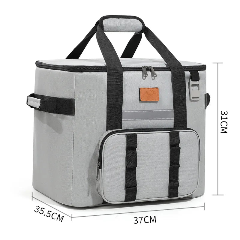 40L Large Thermal Food Carrier Bag – Insulated Leakproof Cooler Tote with Zipper for Women, Portable Picnic, Camping & Beach Use