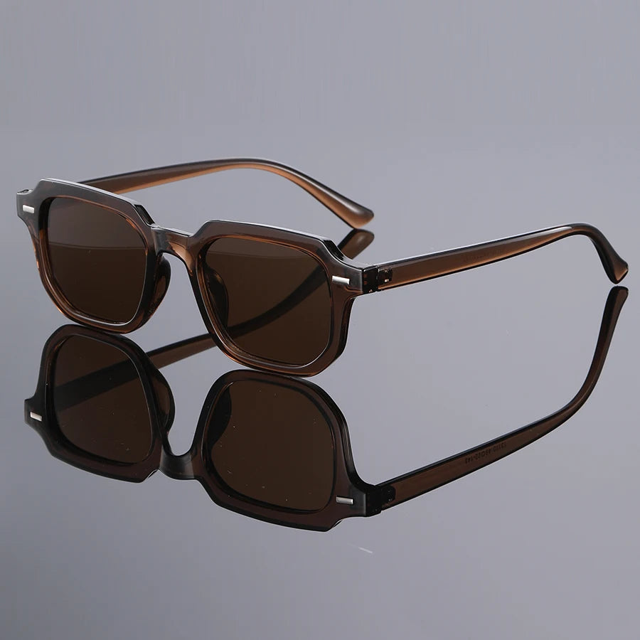 Men's Retro Square Frame Glasses - Trendy Y2K Rivet Street Style Fashion Eyewear