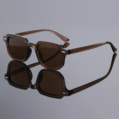 Men's Retro Square Frame Glasses - Trendy Y2K Rivet Street Style Fashion Eyewear