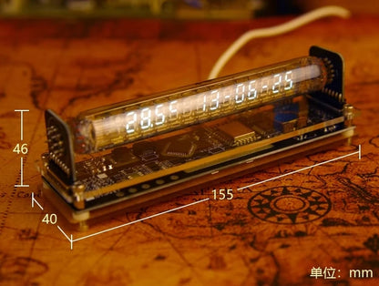 Nixie Tube Table Clock - Vintage Vacuum Tube Digital Glow Clock for Desk, Office & Room Decor
