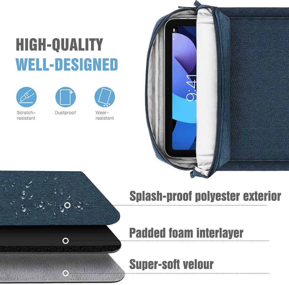 Tablet Sleeve Case – For Samsung Galaxy Tab S9, S8, S7, FE, Lite, A7, A8, A9 Plus & Xiaomi Mi Pad 5/6 Pro, Portable Pouch