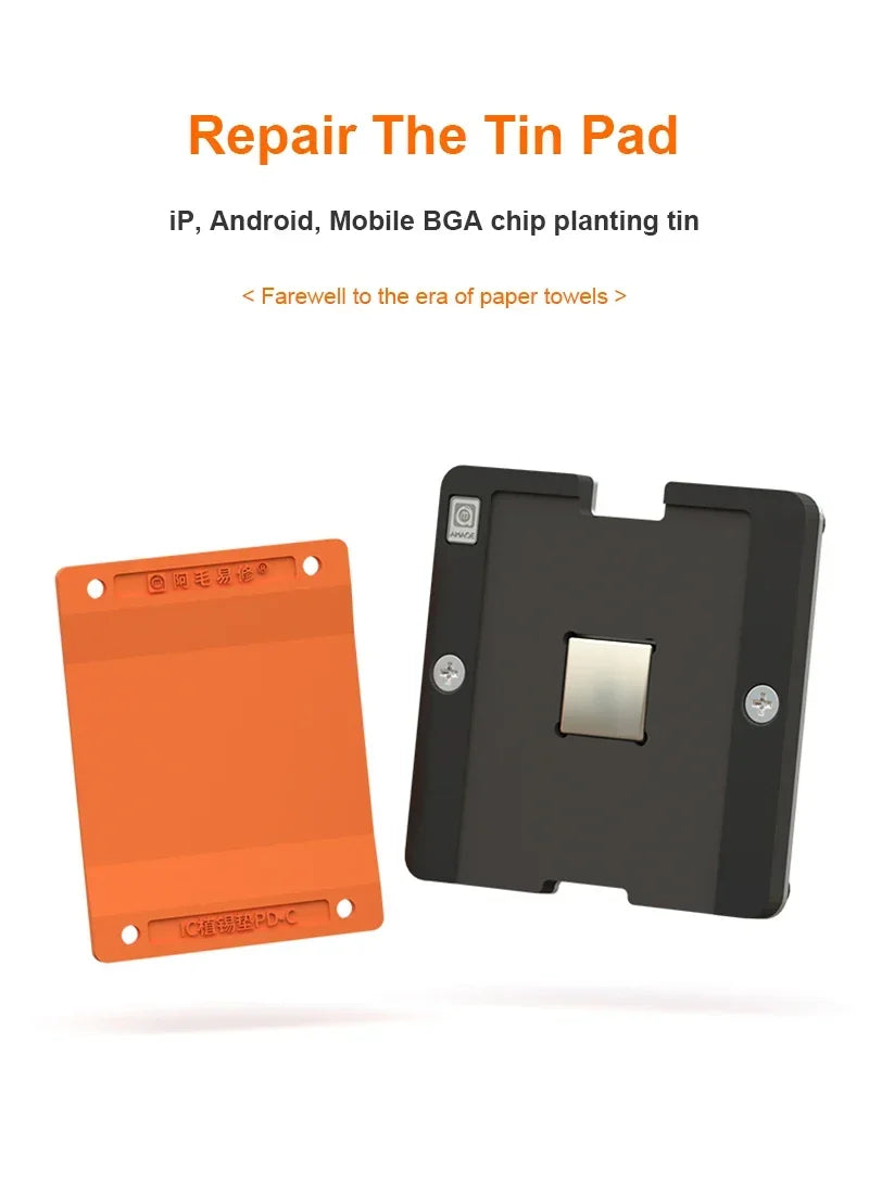 AMAOE PD-C Universal Planting Tin Pad Set – High-Temperature Resistant Insulation Silicone Mat for Mobile Phone Repair