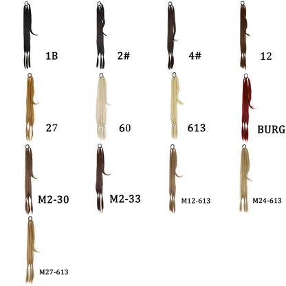 DIY Synthetic Ponytail Extensions : High-Temperature Fiber Hair Rope for Women's Boxing Braids - Black/Brown Ponytail