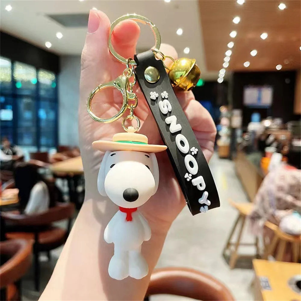 Snoopy Cute Silicone Keychain – Phone, Bag & Car Pendant | Creative Couple Keyring Christmas Gift