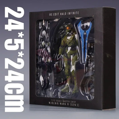 2024 Hot Sale Halo Infinite Master Chief Action Figure - 18cm Mjolnir Mk VI 1/12 Scale Re:edit Gen.3 Model 117, Collectible Toy Gift