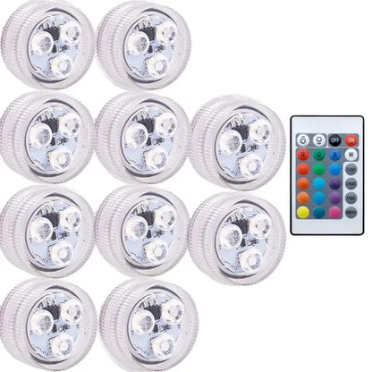 3LED RGB Submersible Underwater Night Lamp – Battery Operated Pool, Garden, Wedding & Party Light for Vases & Bowls