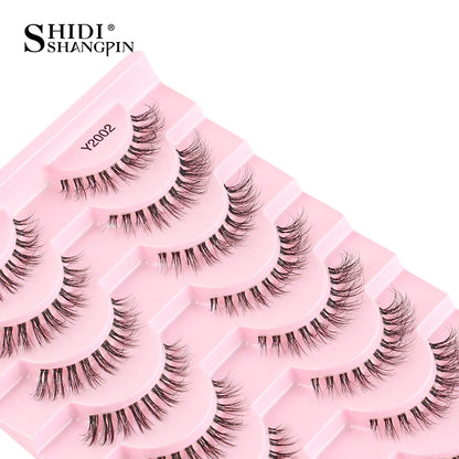 SHIDISHANGPIN 5/10 Pairs Cat Eye False Lashes – 3D Mink Half Lashes, Eyelash Extensions for Natural Makeup, Faux Cils Maquiagem