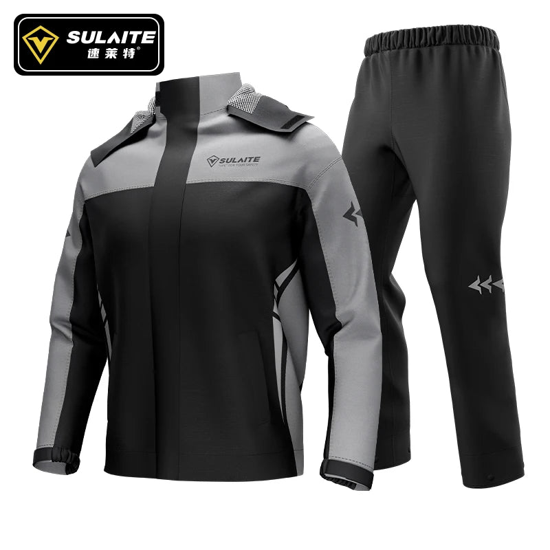 SULAITE Motorcycle Rain Suit - Waterproof Outdoor Rainwear Jacket Pants Shoes Cover for Cycling Fishing Climbing Riding