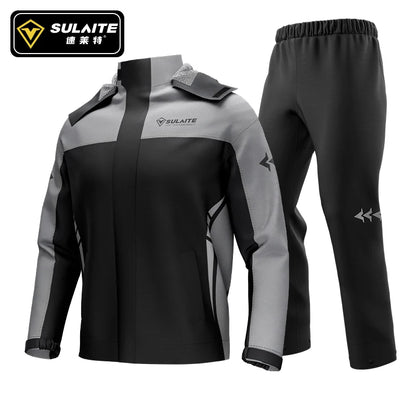 SULAITE Motorcycle Rain Suit - Waterproof Outdoor Rainwear Jacket Pants Shoes Cover for Cycling Fishing Climbing Riding