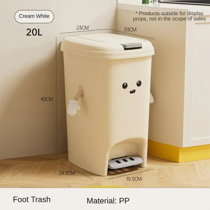 10L/20L Double Pedal Trash Can – Large Capacity Kitchen & Bathroom Bin with Lid, Foot/Push Type