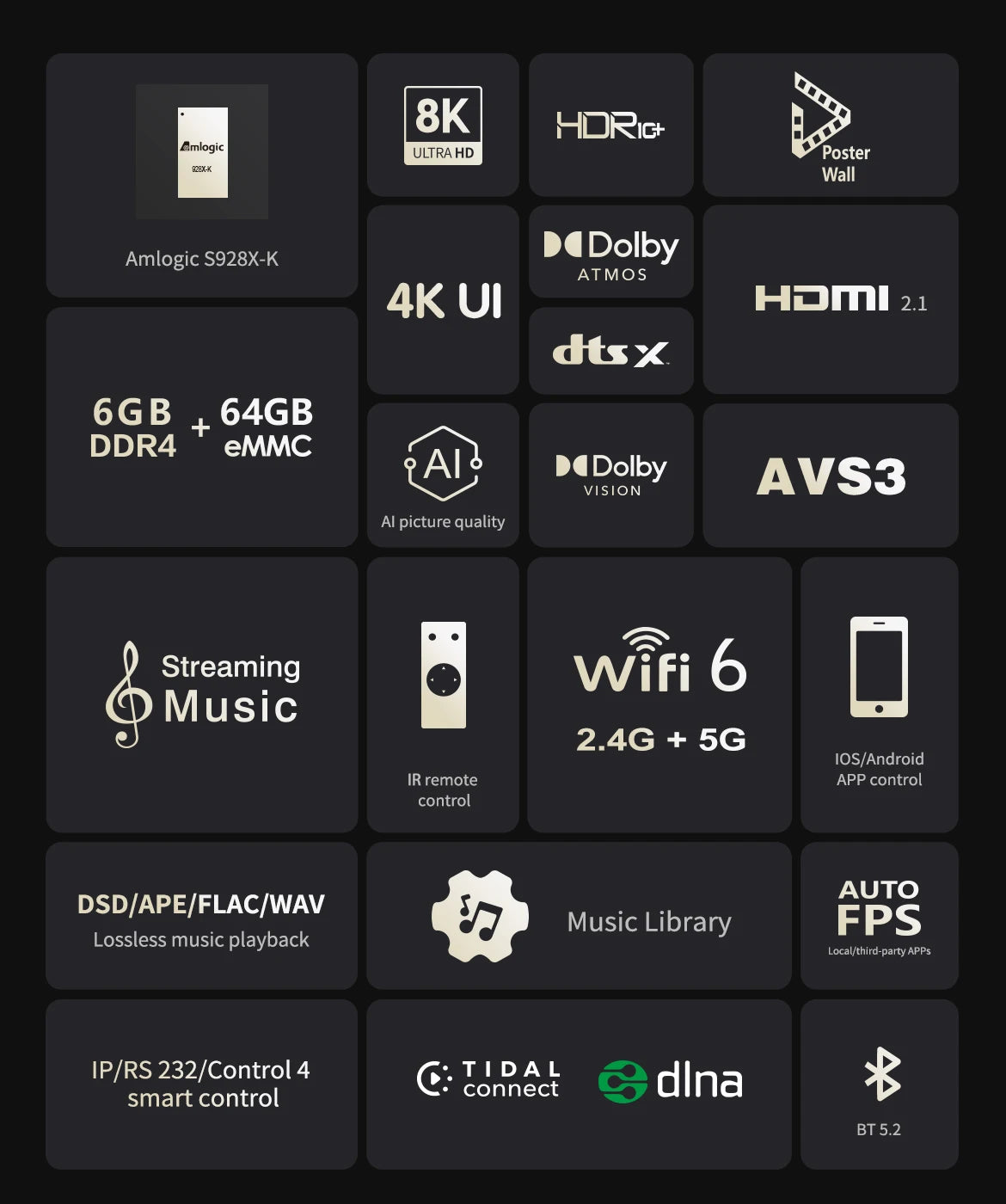 Zidoo Z9X 8K HDR Media Player - Android 11, Amlogic S928X-K, 6GB+64GB, VPU & VS10 Engine