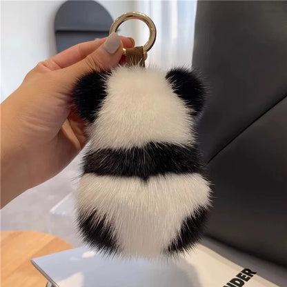 Cute Panda Plush Keychain - Cartoon Bag Pendant, Car Key Charm & Fashion Accessory Gift for Girls