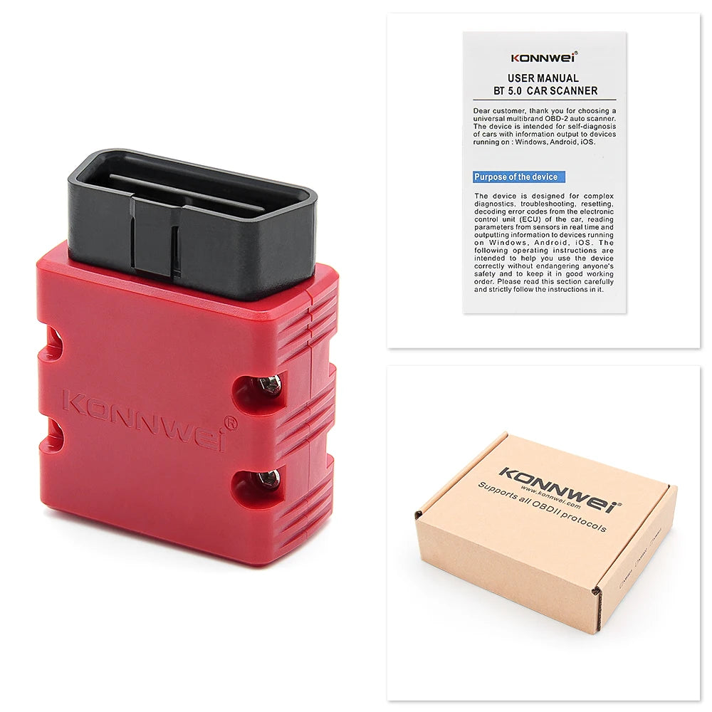 KONNWEI ELM327 V1.5 OBD2 Bluetooth Car Diagnostic Tool – KW902 Code Reader for Android & iOS