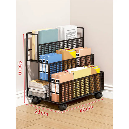 Multi-Layer Storage Trolley Cart - Rolling Bookshelf, Kitchen & Bathroom Organizer with Wheels