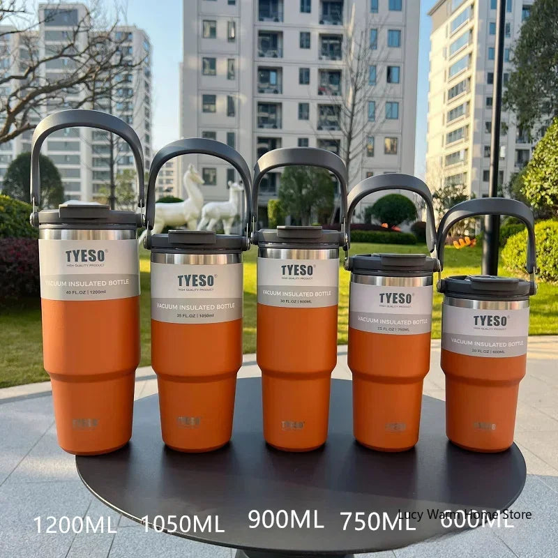 Tyeso Stainless Steel Coffee Cup Thermos – Double Layer Insulated Travel Mug Vacuum Flask for Hot & Cold Drinks, Car Water Bottle