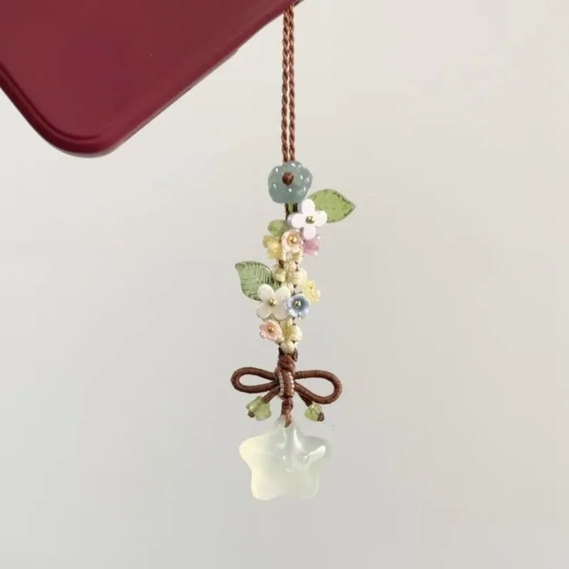 Ice Crystal Star Flower Pendant - Sweet Transparent Mobile Phone & Bag Charm Accessory