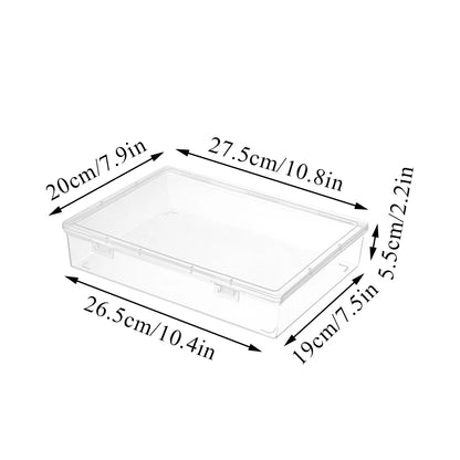 Plastic Document Organizer – Clear Square Desktop Storage Box for Papers and Files