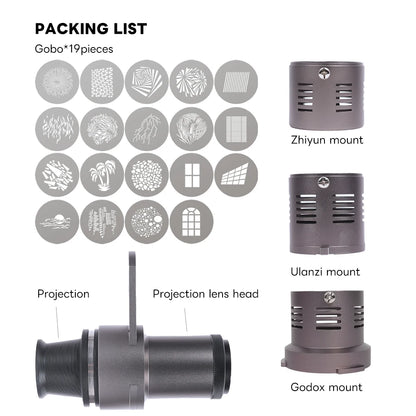 Mini Snoot Projection Attachment – Compatible with Zhiyun, Ulanzi, & Godox Mounts