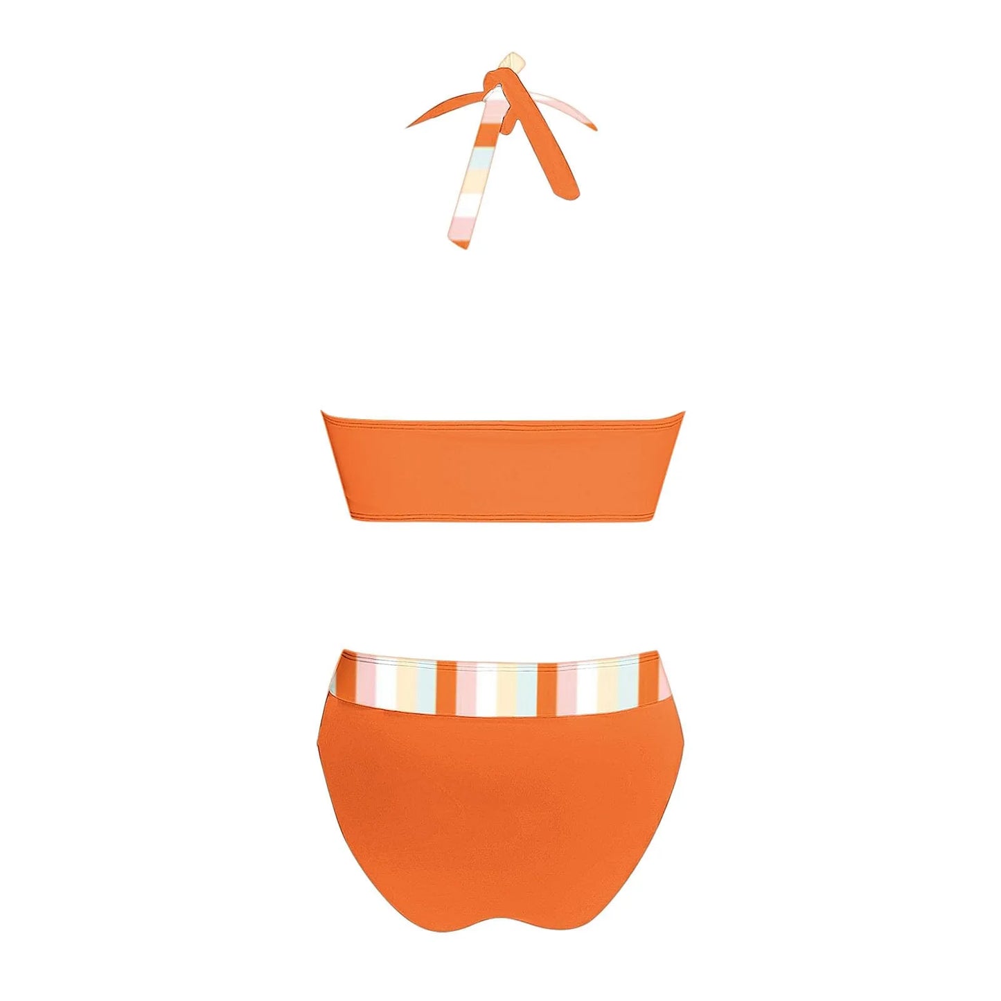 Floral Colour Block High Waist Bikini – Women's Two-Piece Swimsuit Teen Beachwear 2024 Trend