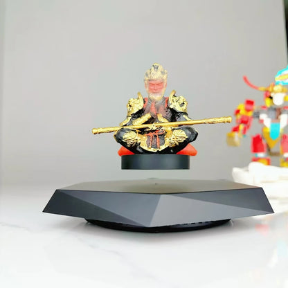 Magnetic Levitation Advertising Display – Creative Handheld Ornament with Wukong Black Myth Doll & Glasses