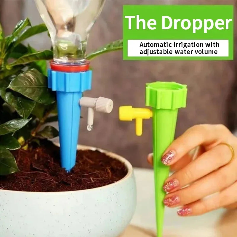 Automatic Drip Irrigation System – Self-Watering Spike for Plants, Adjustable Auto Water Dripper for Garden & Greenhouse