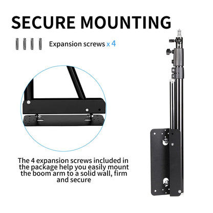 170cm Heavy Wall Mount Boom Arm – Projector Bracket for Photography Studio, Softbox, Video Strobe & Ring Lights