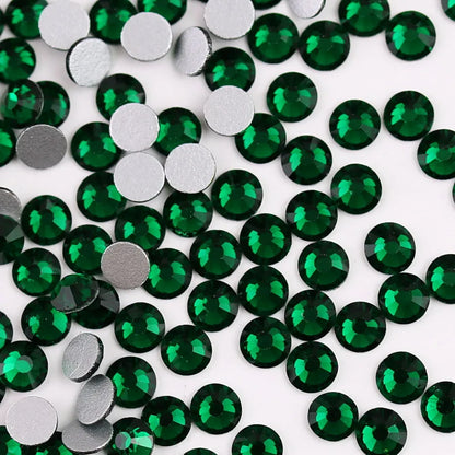Glass Crystal Flatback Rhinestones SS6–SS30 Set – 7 Sizes Non-Hotfix Round Nail Art Beads for DIY Crafts & Decoration
