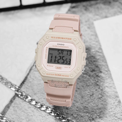 Casio W-218 Series Digital Sports Watch - Waterproof Outdoor Multifunction Electronic Wristwatch