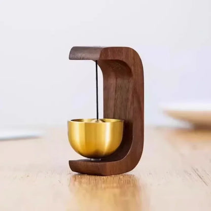 Dopamine Magnetic Indoor Wind Chime – Oak & Walnut Copper Doorbell for Home Decor