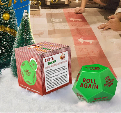 2025 Santa Swap Gift Exchange Dice – 3×3in Family Game for Xmas Party & Holiday Gift Exchange