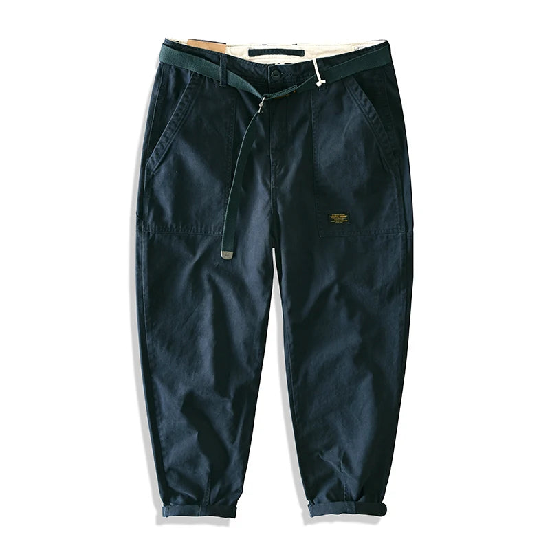 Men's Retro Workwear Cargo Pants - Straight-Leg Baggy Casual Trousers