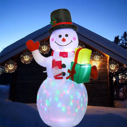 Inflatable Christmas Decorations – Tree, Snowman, Santa, Bear & Gingerbread Man with Built-in LED for Outdoor Garden & Party Decor