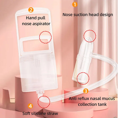 Baby Nasal Aspirator with Hand Pump - Hygienic Nose Cleaner with Soft, Non-Invasive Tip for Infants