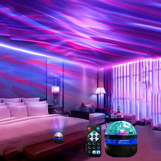 LED Starry Sky Aurora Projector - RGB Galaxy Night Light with Remote Control for Bedroom Home Party Decor