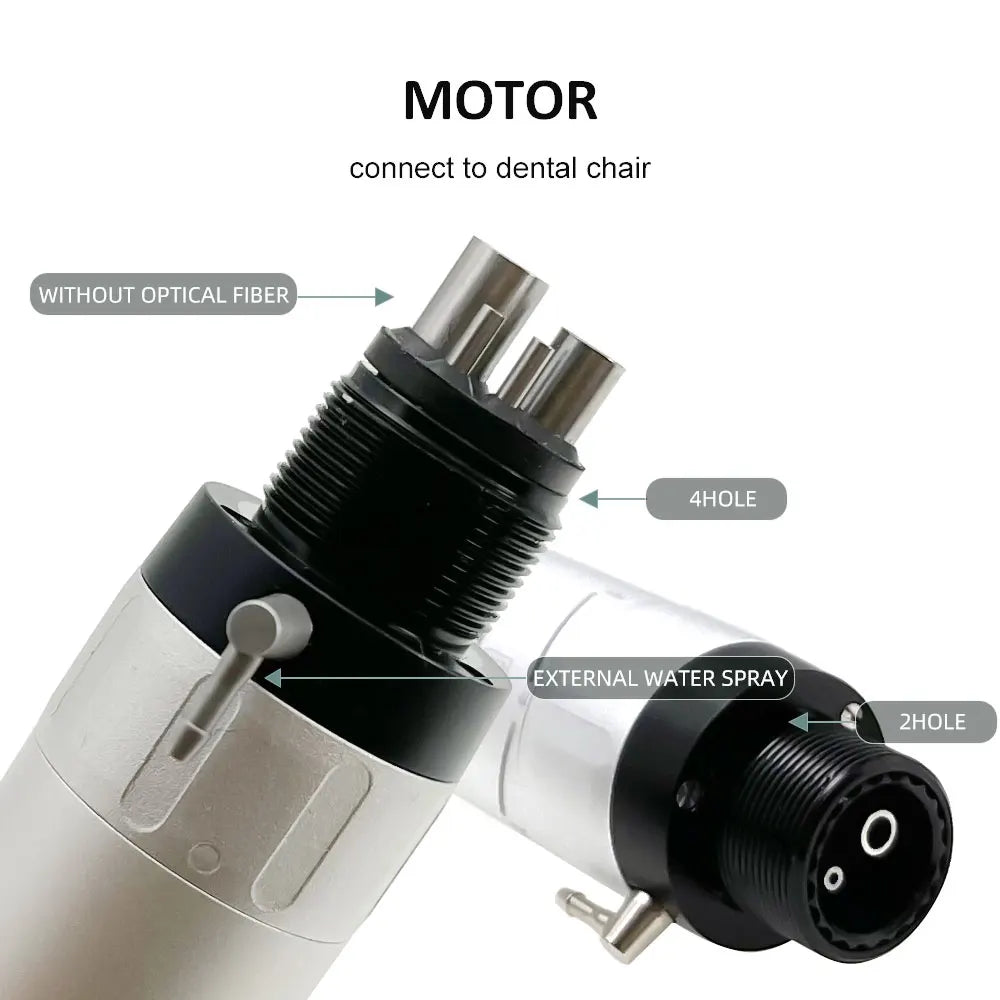 NSK FX23 Style Dental Low-Speed Handpiece Kit — Teeth Polishing Contra Angle with Air Motor, External Water Spray & 2/4H E-Type Connector