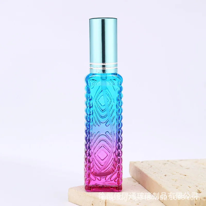 10ml Square Glass Perfume Bottle – Colorful Mini Refillable Spray Vial for Fragrance & Cosmetic Packaging