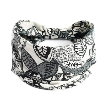 Bohemian Wide Cotton Stretch Headband for Women – Turban Headwrap, Bandage Hairband, Bandana Hair Accessories