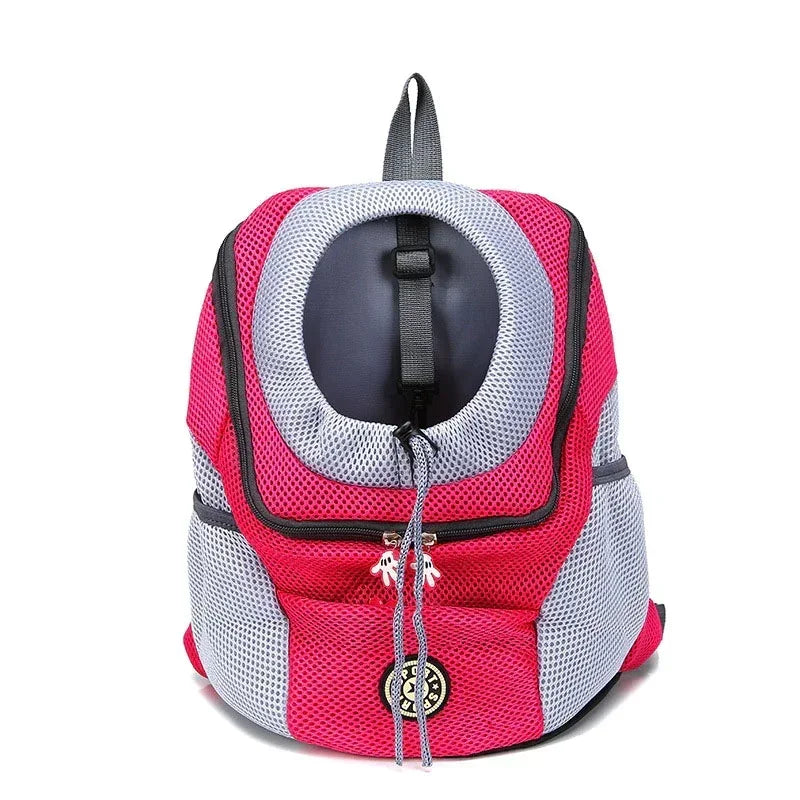 Pet Backpack Carrier - Breathable Adjustable Front Pack with Reflective Safety Strips for Dogs & Cats Outdoor Travel