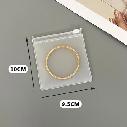 Personalized Transparent EVA Jewelry Zipper Bag – Frosted Plastic Storage Pouch for Ring, Earring, Necklace & Bracelet Packaging