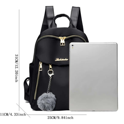 Simple PU Black Large Capacity Backpack - Unisex Travel Bag, Schoolbag for Women, Harajuku High Street Style