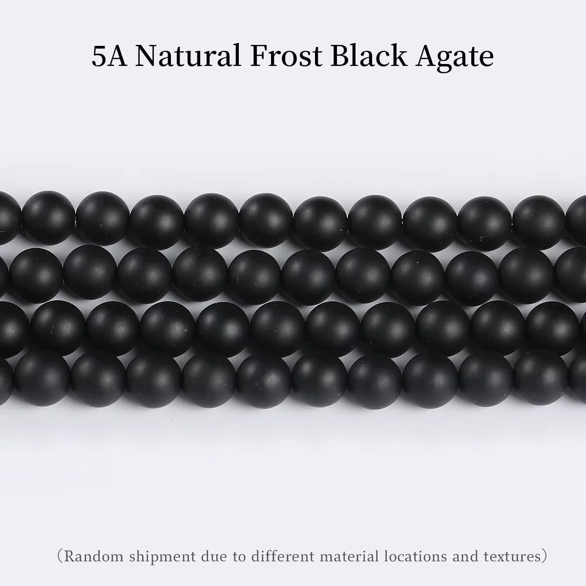 Natural Black Agate Beads – Round Frosted Stone Spacer Beads for DIY Jewelry, Bracelets & Necklace Accessories
