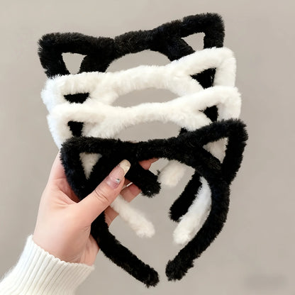 Cat Ear Plush Headband - Cute Large-Size Hair Accessory for Women, Party Dress-Up and Everyday Wear