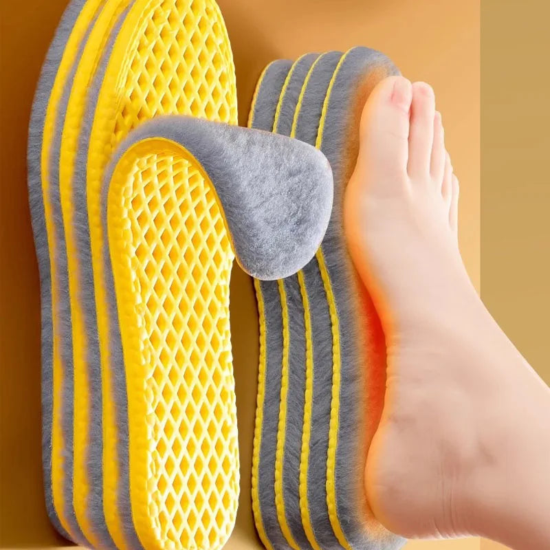 1/5 Pairs Winter Plush Insoles – Soft Self-Heating, Shock-Absorbent, Breathable Shoe Inserts for Men & Women