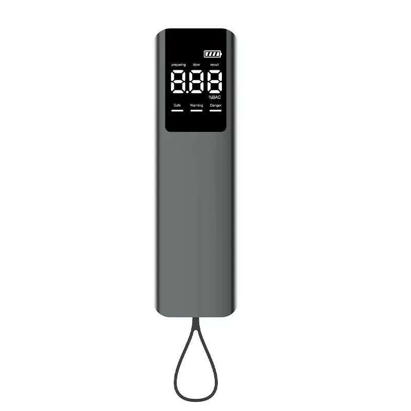 Digital Alcohol Breathalyzer Tester – Rechargeable Breath Alcohol Detector with Digital Display and Lanyard