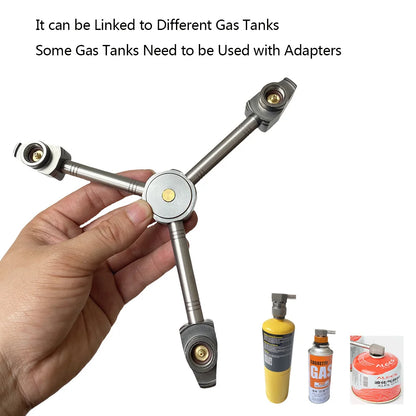 3-in-1 Butane Gas Adapter - Three-Outlet Fuel Tank Conversion & Gas Distributor Head