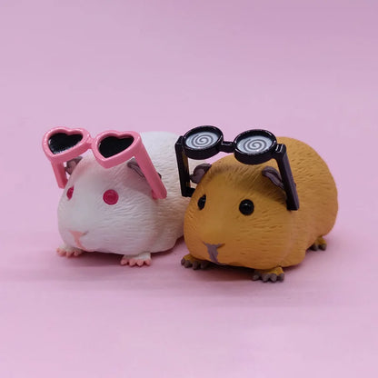 Guinea Pig with Sunglasses Blind Box – Cute Mini Anime Action Figure, Kawaii Desktop Decoration & Collectible Toy, Birthday Gift