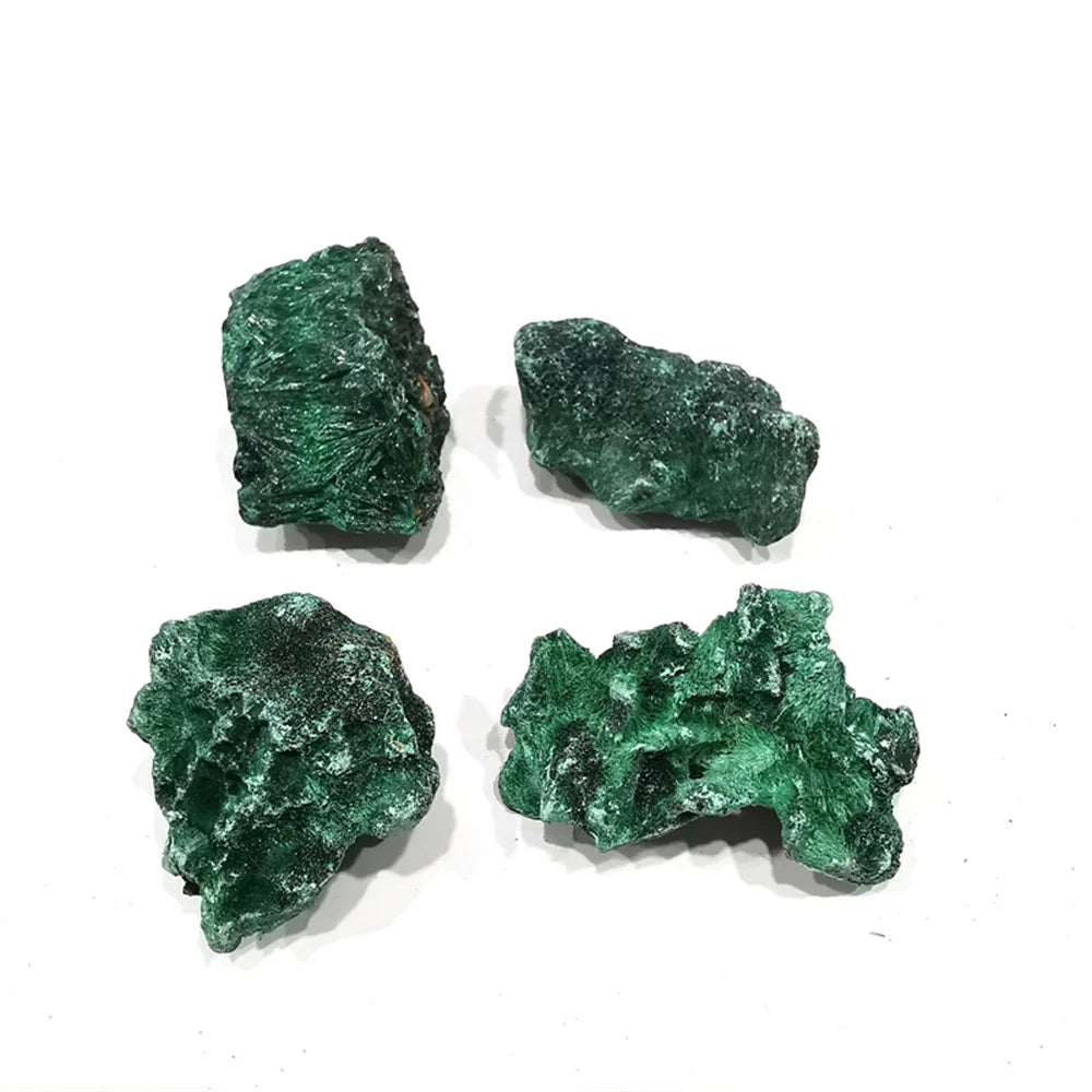 Natural Green Malachite Raw Crystal — Rough Stone Cube Mineral Specimen for Collecting & Home Garden Décor