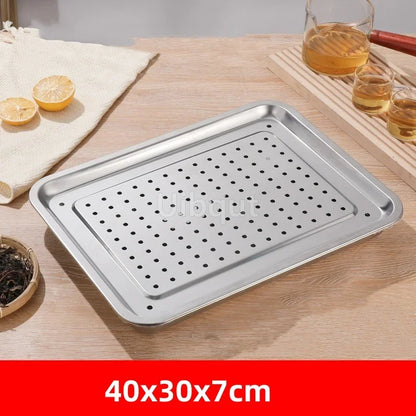 Stainless Steel Kung Fu Tea Tray with Drainage Drawer – Tea Ceremony Water Storage Board Table for Tea Room Tools
