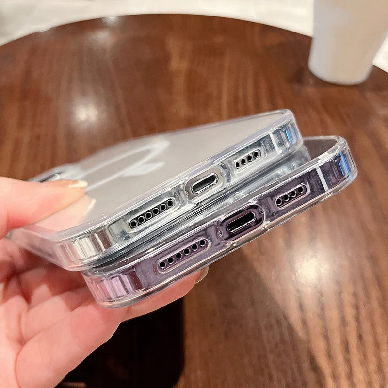 MagSafe Magnetic Transparent Wireless Charging Case for iPhone 11, 12, 13, 14, 15 Pro Max, Plus, Mini, X, 7, 8, SE | Shockproof PC Cover