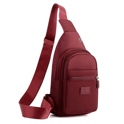 Women's Pure Color Nylon Chest Bag – Casual Shoulder & Crossbody Bag, Fashionable High-Quality Female Bag